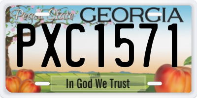 GA license plate PXC1571