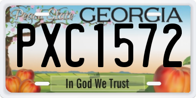 GA license plate PXC1572