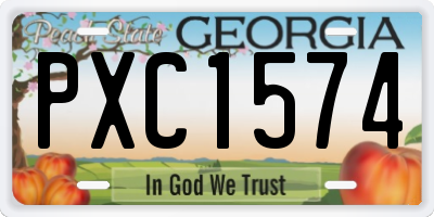 GA license plate PXC1574