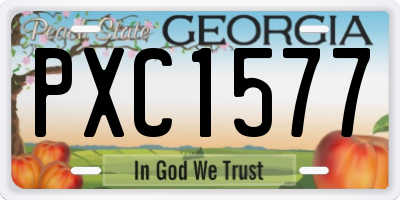 GA license plate PXC1577