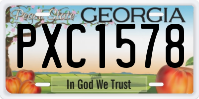 GA license plate PXC1578