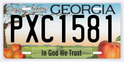 GA license plate PXC1581