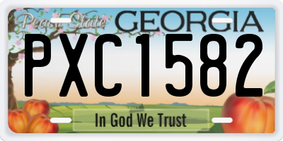 GA license plate PXC1582