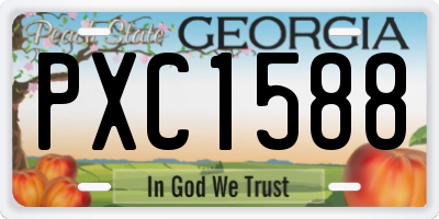 GA license plate PXC1588