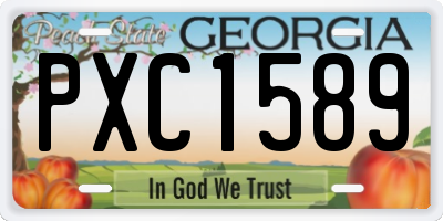 GA license plate PXC1589
