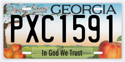 GA license plate PXC1591