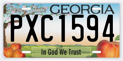 GA license plate PXC1594