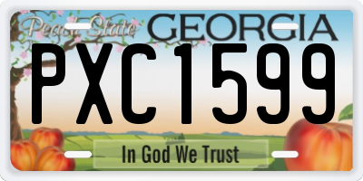 GA license plate PXC1599