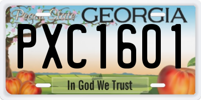 GA license plate PXC1601