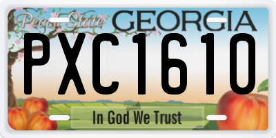 GA license plate PXC1610