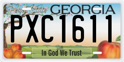 GA license plate PXC1611