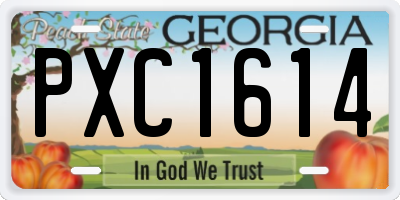 GA license plate PXC1614