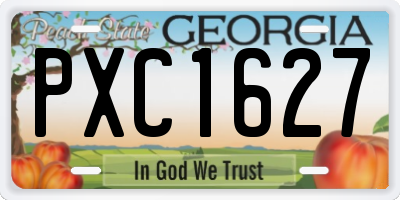 GA license plate PXC1627