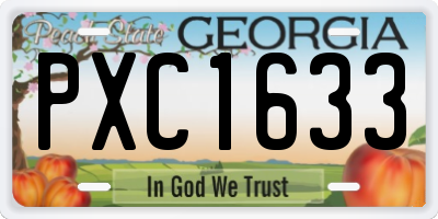 GA license plate PXC1633