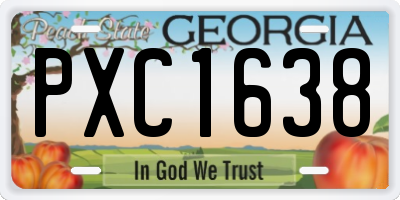 GA license plate PXC1638