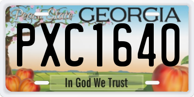 GA license plate PXC1640