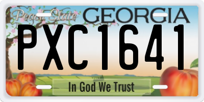 GA license plate PXC1641