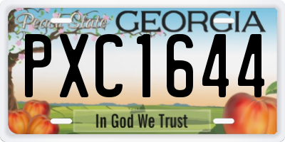 GA license plate PXC1644