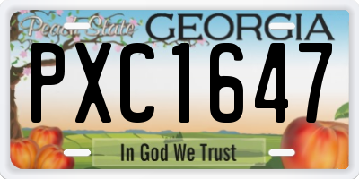 GA license plate PXC1647