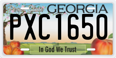GA license plate PXC1650