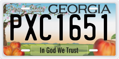 GA license plate PXC1651