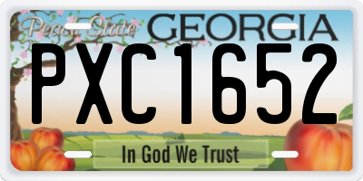 GA license plate PXC1652