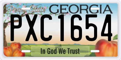 GA license plate PXC1654