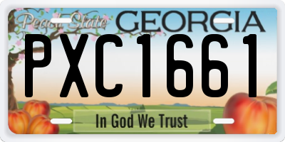 GA license plate PXC1661