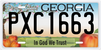 GA license plate PXC1663