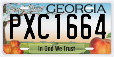 GA license plate PXC1664