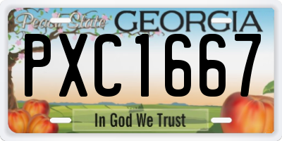 GA license plate PXC1667