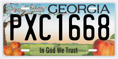 GA license plate PXC1668