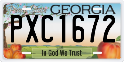 GA license plate PXC1672