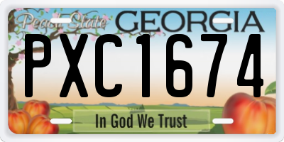 GA license plate PXC1674