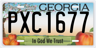 GA license plate PXC1677
