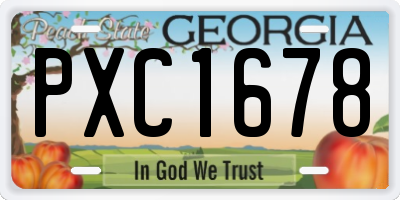 GA license plate PXC1678