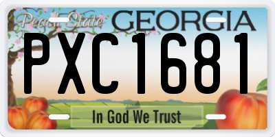 GA license plate PXC1681
