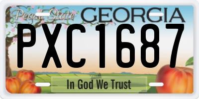GA license plate PXC1687
