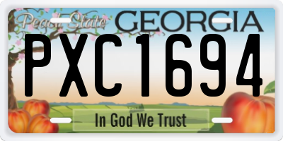 GA license plate PXC1694