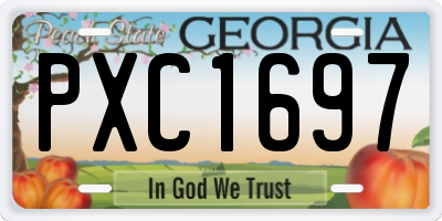 GA license plate PXC1697