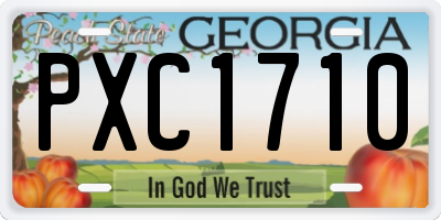 GA license plate PXC1710