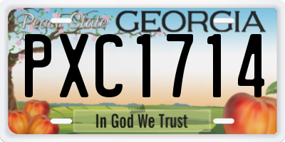 GA license plate PXC1714