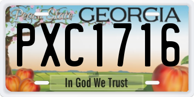 GA license plate PXC1716