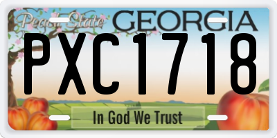 GA license plate PXC1718