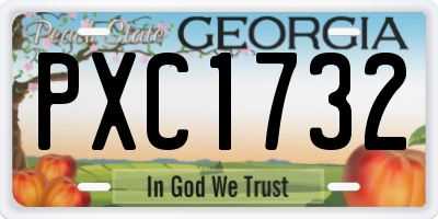 GA license plate PXC1732