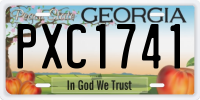 GA license plate PXC1741