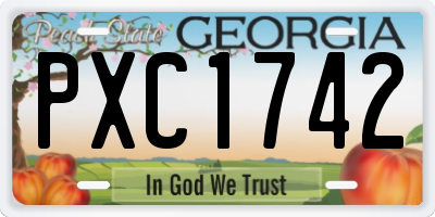 GA license plate PXC1742