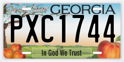 GA license plate PXC1744