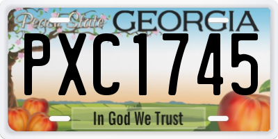 GA license plate PXC1745