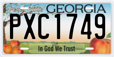 GA license plate PXC1749